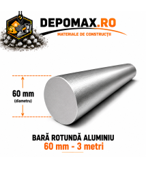 Bara rotunda aluminiu 60 mm, 3 metri, EN AW-2007